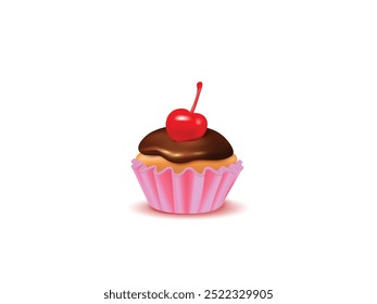 Cupcake realista isolado em fundo transparente. Ilustração de vetor de cupcake tipo 3D
Realista 3D Cupcake isolada em fundo transparente - deliciosa ilustração vetor do cupcake para padaria