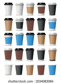 Realistic cups for coffee and tea on a white background - Vector