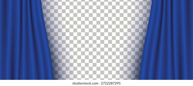 Plantilla realista del fondo de la cortina con diseño azul del Vector del color