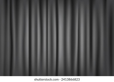 realistic curtain background template with gray color vector design graphic	