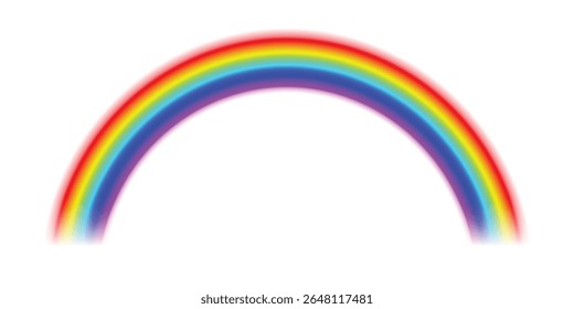 Realistic curve rainbow spectrum abstract element illustration with transparent bright wave red blue yellow green orange color in sky isolated background showing fantasy magic light effect