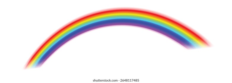 Realistic curve rainbow spectrum abstract element illustration with transparent bright wave red blue yellow green orange color in sky isolated background showing fantasy magic light effect