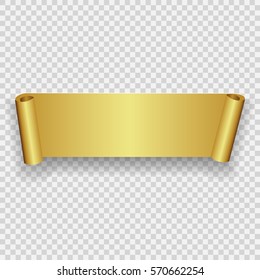 realistic curved paper banner. Ribbon.