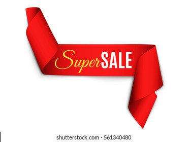 Realistic curved ribbon. Super SALE.