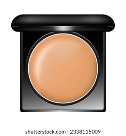 realistic cushion compact foundation packaging template. Vector Illustration EPS 10.