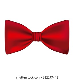 realistic cute red ribbon with bow vector illustration