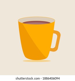 realistic cute yellow attractive coffee mugs Vector illustration