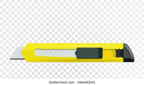 Realistic Cutter Element. Illustration Of Realistic Stationery Knife Isolated On Transparent Background. Vector eps10