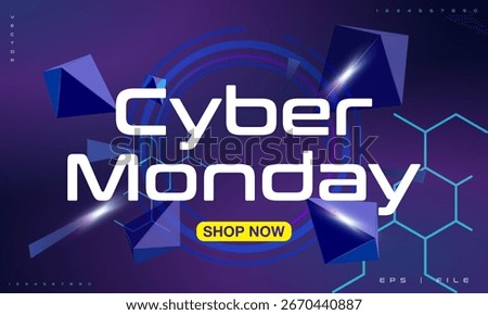 Realistic cyber monday blue gradient background