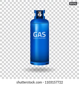 A realistic cylinder with gas on transparent background. Vector EPS10