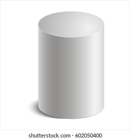 realistic cylinder with shadow on white background vector illustration
