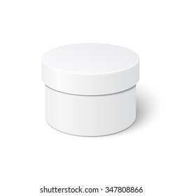 Realistic cylindrical gift box with cover template