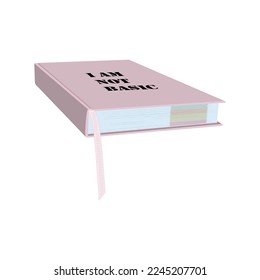 REALISTIC DAILY NOTEBOOK IN PINK WITH VECTOR LETTING
