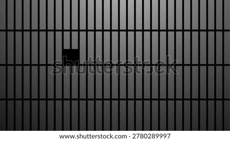realistic dark black jail cell bar prison door on grey background vector