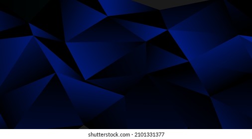 Fondo azul oscuro realista con baja forma de polo y sombra. Pancarta azul abstracta