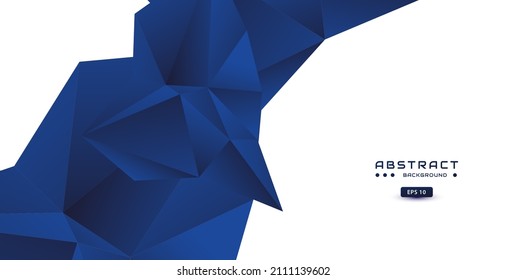 Fondo azul oscuro realista con baja forma de polo y sombra. Pancarta azul abstracta