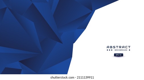Fondo azul oscuro realista con baja forma de polo y sombra. Pancarta azul abstracta