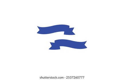 realistic dark blue ribbons. Can be used for greeting card, holidays, banners, gifts and etc. Vector Design element.