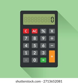 Ilustração de vetor de calculadora eletrônica escura realista