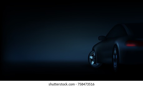 Realistic Dark Elegant Luxury Car Banner Template. EPS10 Vector