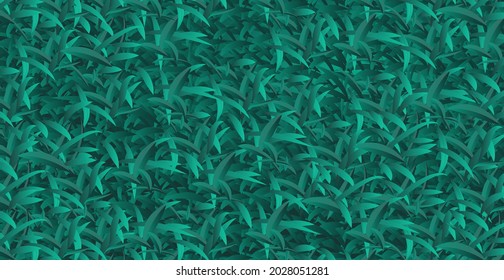 Realistic dark green grass, lawn background - Vector illustration