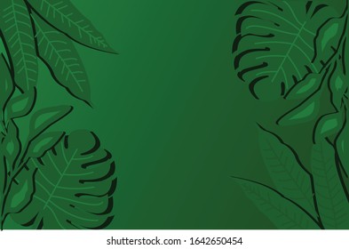 Realistic dark tropical leaves background Free Vector
