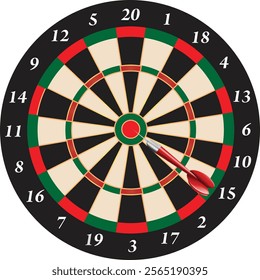 realistic dart board isolated on white background