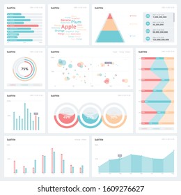 Realistic Dashboard design for data, statistics.