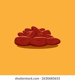 Realistic date fruit vector natural brown color