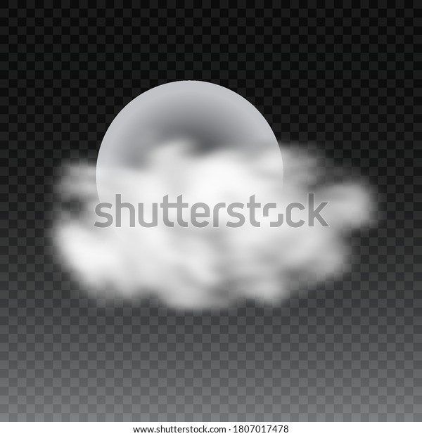 Realistic deatailed full moon with clouds\
isolated on transparent\
background.