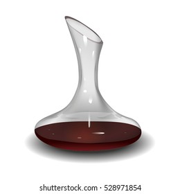 Realistic decanter wine of red wine