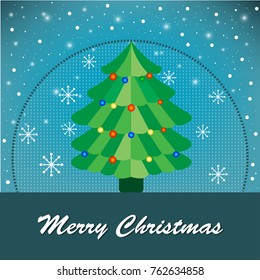 Realistic decorated Christmas tree