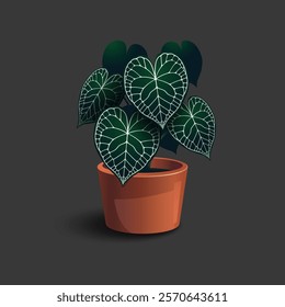 Realistic decorative houseplants vector illustration