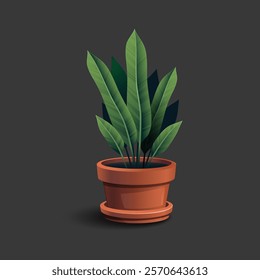 Realistic decorative houseplants vector illustration