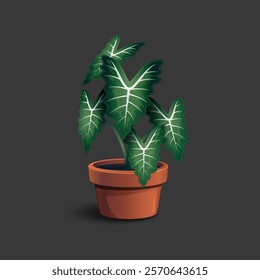 Realistic decorative houseplants vector illustration