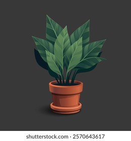 Realistic decorative houseplants vector illustration