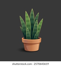 Realistic decorative houseplants vector illustration