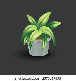 Realistic decorative houseplants vrctor illustration