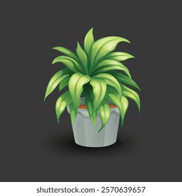 Realistic decorative houseplants vrctor illustration