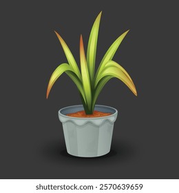 Realistic decorative houseplants vrctor illustration