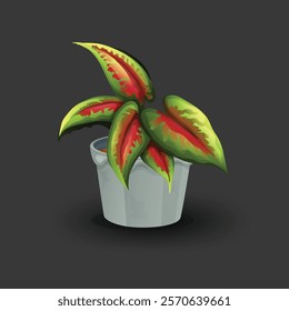 Realistic decorative houseplants vrctor illustration