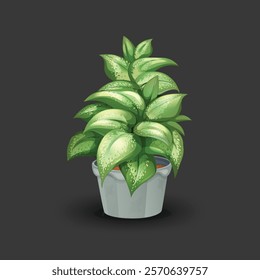 Realistic decorative houseplants vrctor illustration
