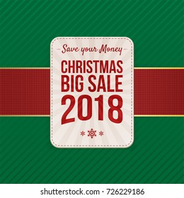 Realistic decorative Merry Christmas Label
