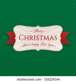 Realistic decorative Merry Christmas Tag