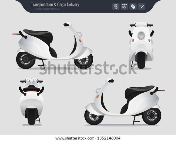 8 Delivery Scooter Mockup - Back View File PSD