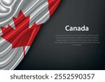 Realistic depiction of the Canada flag with flowing texture on a dark background