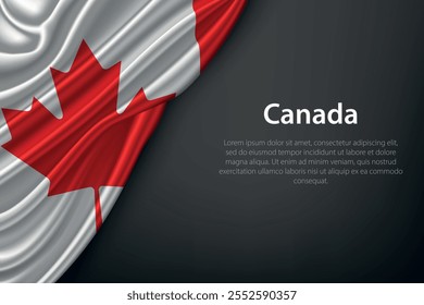 Realistic depiction of the Canada flag with flowing texture on a dark background