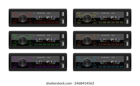 Realistic design car stereo with touch screen