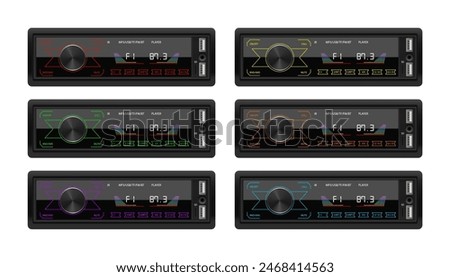Realistic design car stereo with touch screen