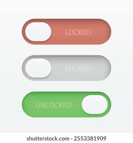 a realistic design digital lock in set